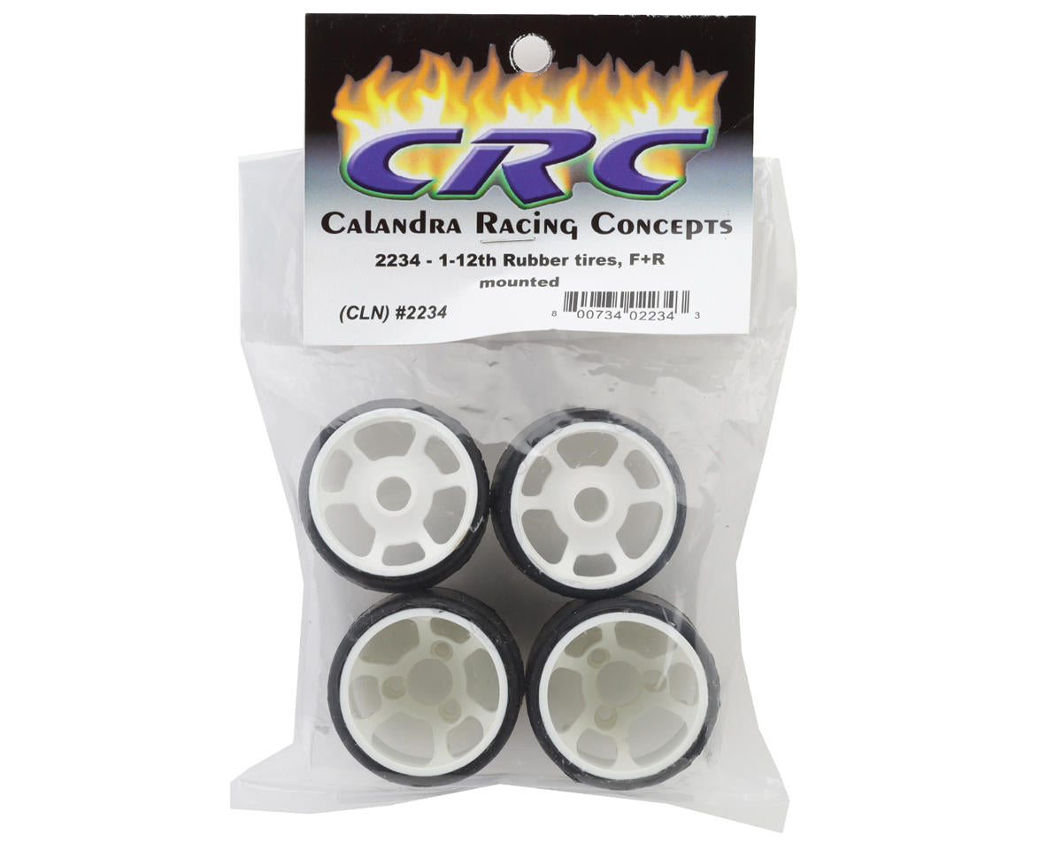 CRC 1/12 Pan Car Pre-Mounted Rubber Tires Set (Front/Rear)
