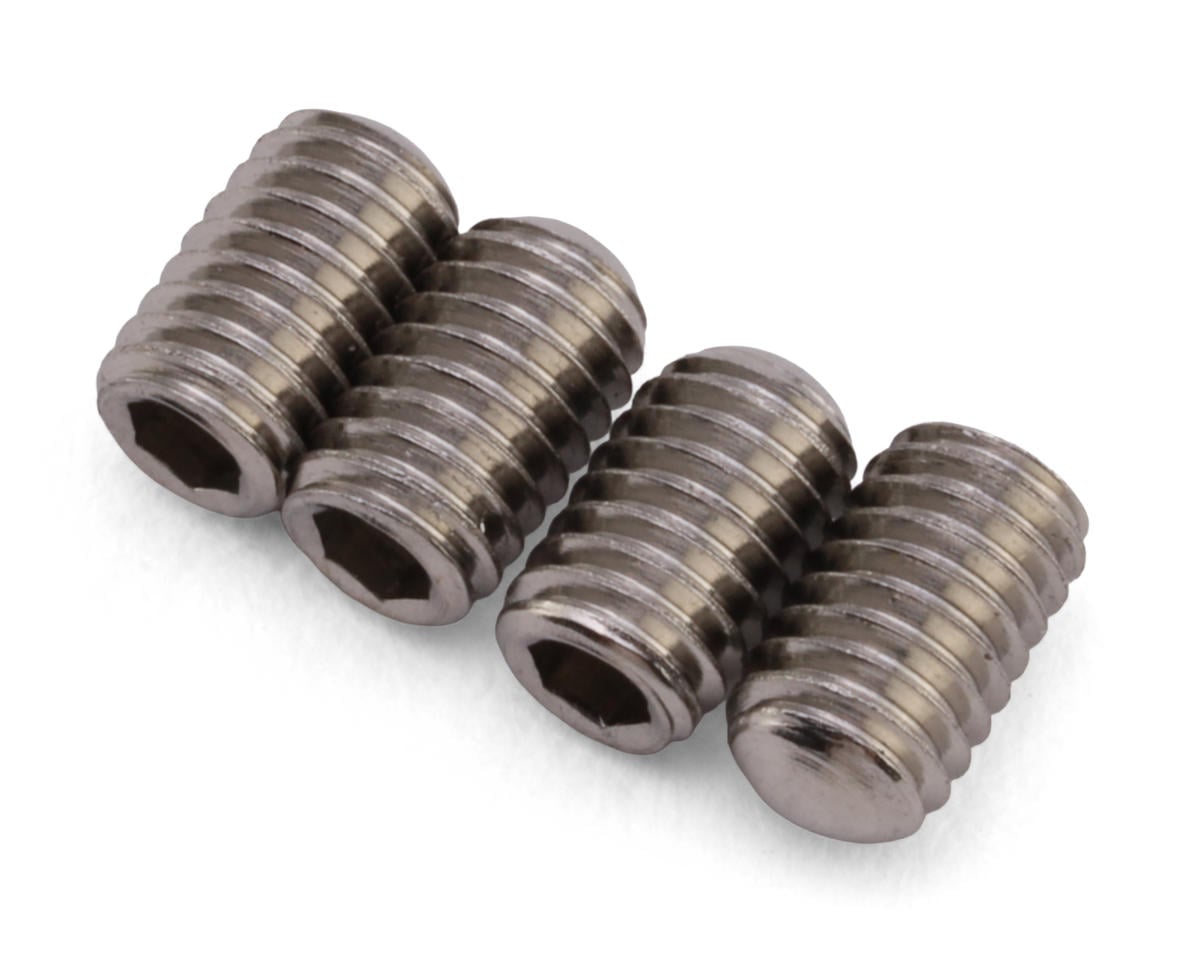 CRC 3x4mm Round Tip "Chrome Domes" Set Screws (4)