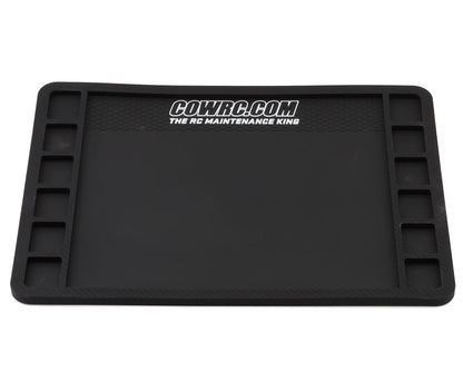 Cow RC Screw Catcher Carbon Series Rubber Pit Mat (12"x16")