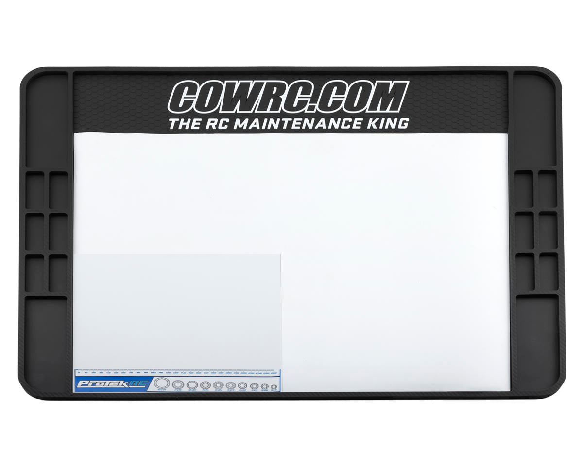 Cow RC Carbon Series Screw Catcher Rubber Pit Mat (24"x30")