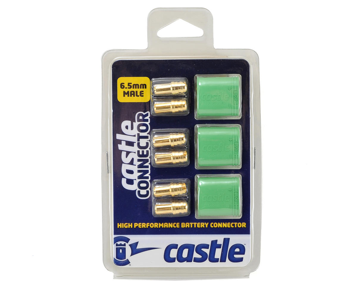 Castle Creations 6.5mm Polarized Bullet Connector (3) (Male)