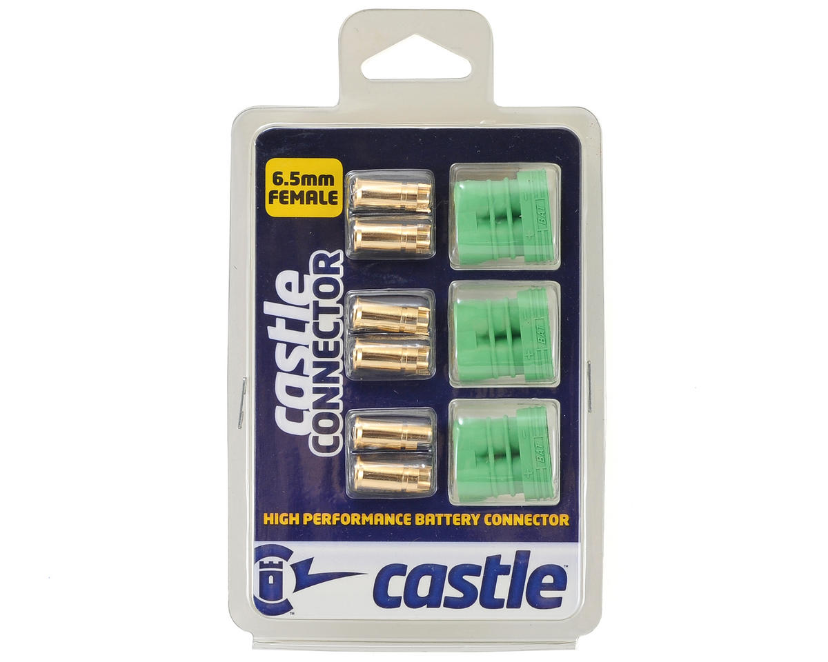 Castle Creations 6.5mm Polarized Bullet Connector (3) (Female)