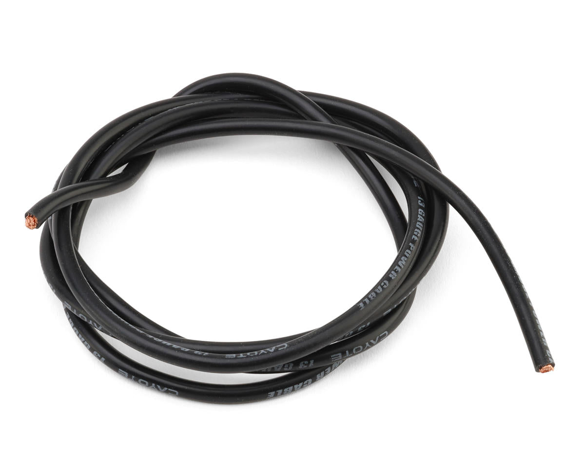 Cayote Thin-Wall Silicone Wire (Black) (1 Meter) (13AWG)