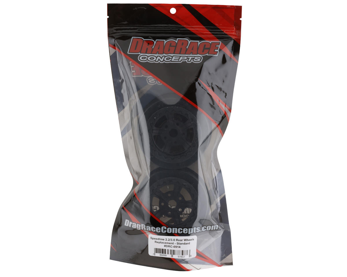 DragRace Concepts Speedline 2.2/3.0 Replacement Rear Wheels (Black) (2)