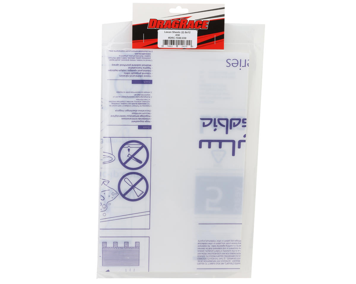 DragRace Concepts Clear Lexan Sheets (2) (8x12mm) (.030mm)