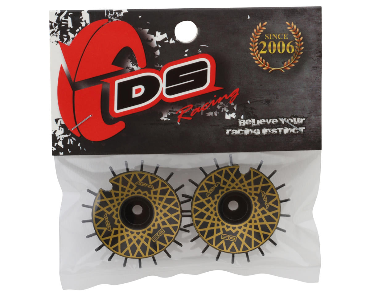 DS Racing Sloped Aero Drift Wheel Covers (Black/Gold Mesh) (2)