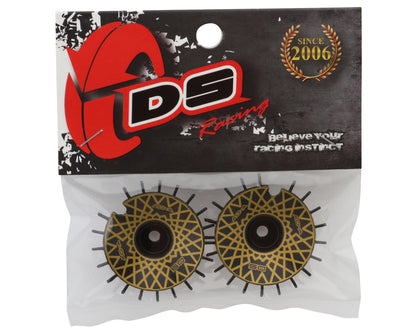 DS Racing Sloped Aero Drift Wheel Covers (Black/Gold Mesh) (2)