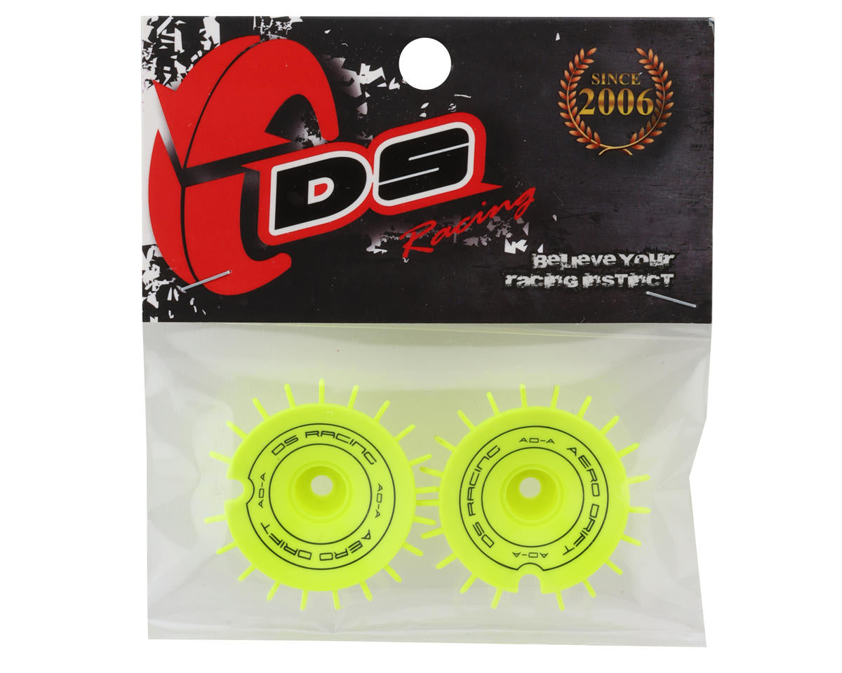 DS Racing Sloped Aero Drift Wheel Cover (Flu Lime) (2) (Drift Element Wheels)