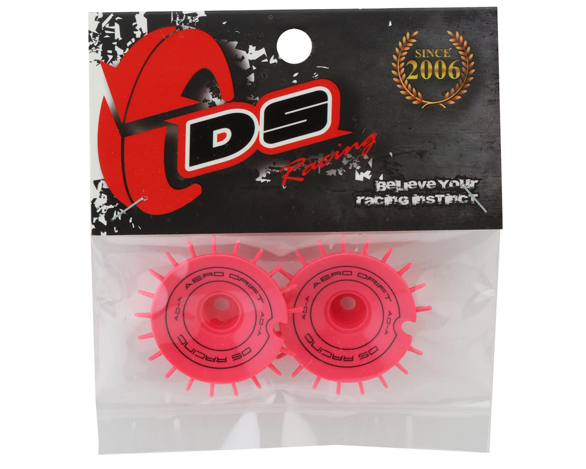 DS Racing Sloped Aero Drift Wheel Cover (Flu Pink) (2) (Drift Element Wheels)