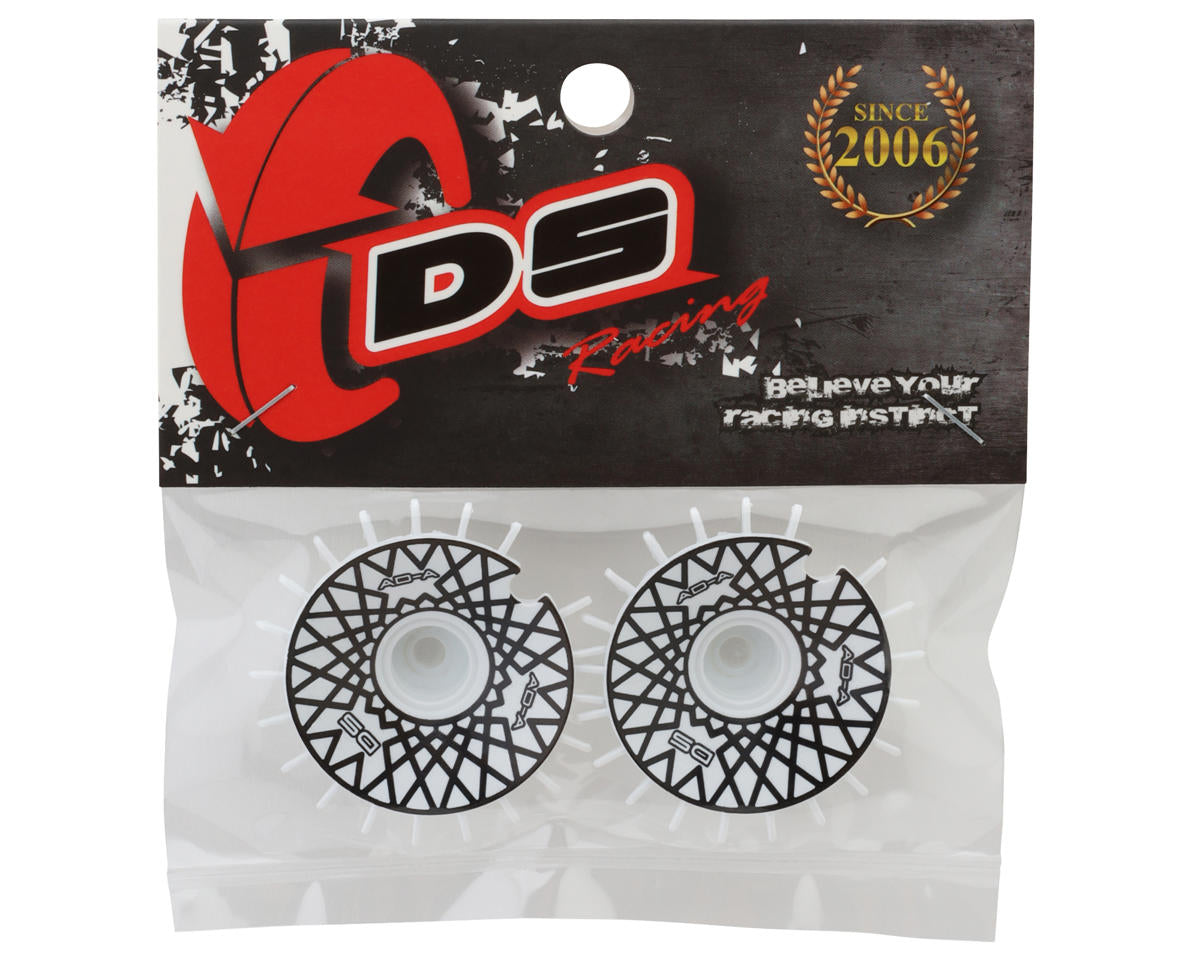 DS Racing Sloped Aero Drift Wheel Covers (White/Black Mesh) (2)