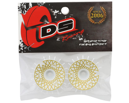 DS Racing Sloped Aero Drift Wheel Covers (White/Gold Mesh) (2)
