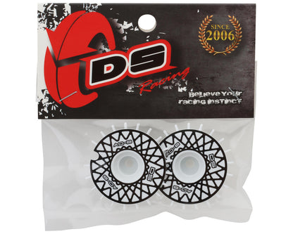 DS Racing Flat Aero Drift Wheel Covers (White/Black Mesh) (2)