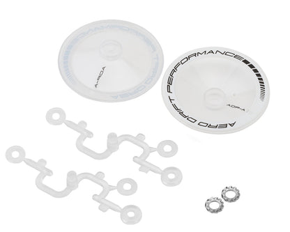 DS Racing Sloped Aero Drift Wheel Covers (Clear/White) (2)