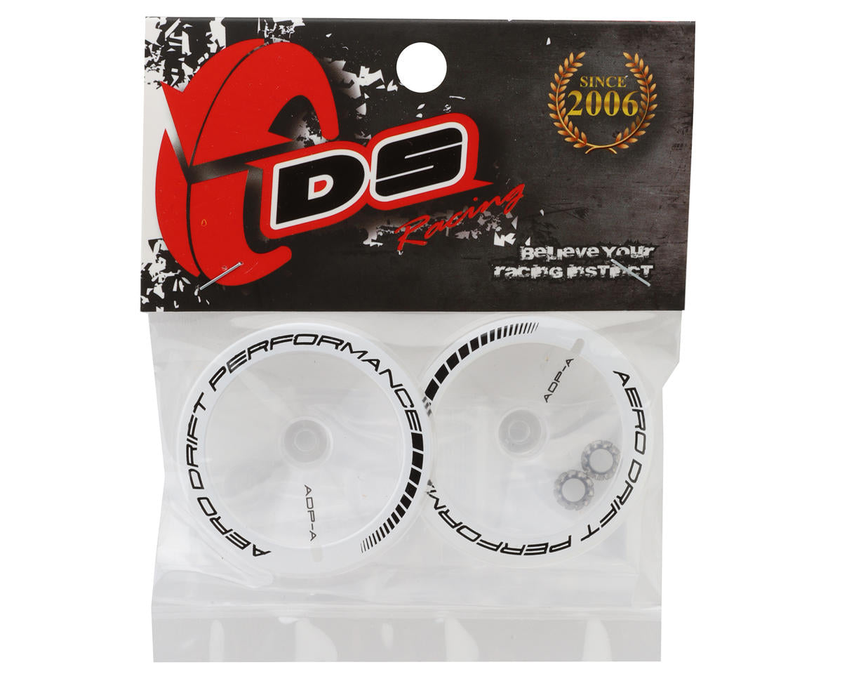 DS Racing Sloped Aero Drift Wheel Covers (Clear/White) (2)