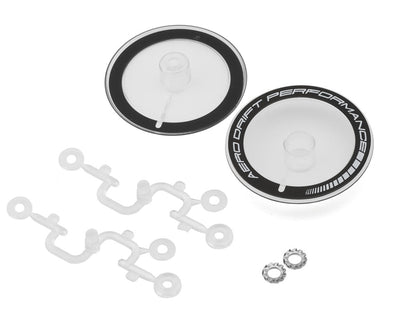 DS Racing Flat Aero Drift Wheel Covers (Clear/Black) (2) (Drift Element Wheels)