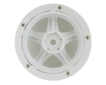 DS Racing Drift Element 5 Spoke Drift Wheels (Triple White w/Black Rivets) (2)