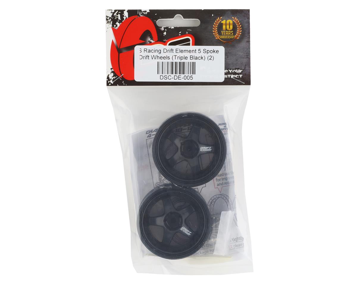 DS Racing Drift Element 5 Spoke Drift Wheels (Triple Black) (2)