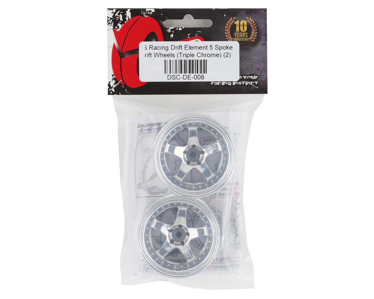 DS Racing Drift Element 5 Spoke Drift Wheels (Triple Chrome) (2)