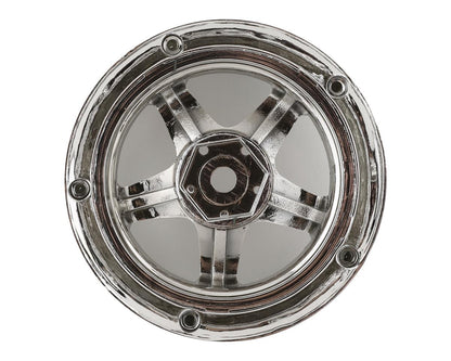 DS Racing Drift Element 5 Spoke Drift Wheels (Triple Chrome w/Gold Rivets) (2)