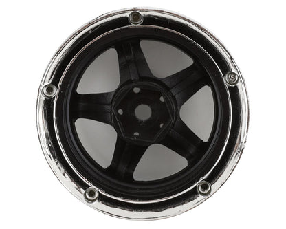 DS Racing Drift Element 5 Spoke Drift Wheels (Black & Chrome) (2)