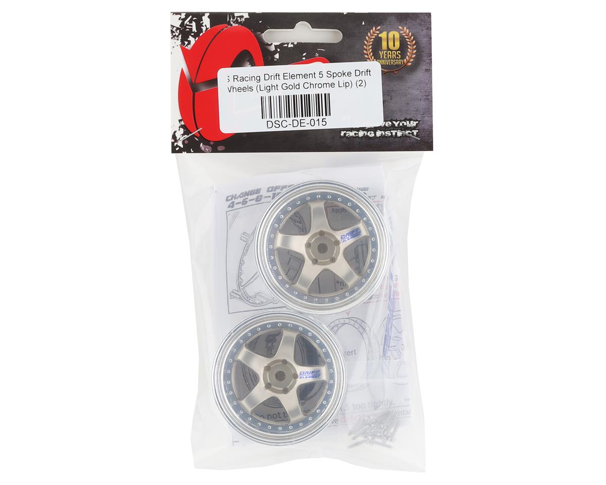 DS Racing Drift Element 5 Spoke Drift Wheels (Gold & Chrome) (2)