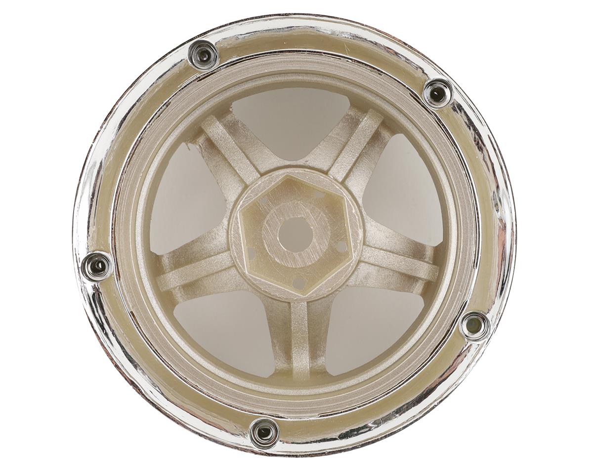 DS Racing Drift Element 5 Spoke Drift Wheels (Gold & Chrome w/Gold Rivets) (2)