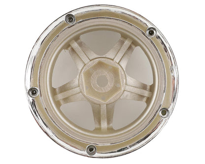 DS Racing Drift Element 5 Spoke Drift Wheels (Gold & Chrome w/Gold Rivets) (2)