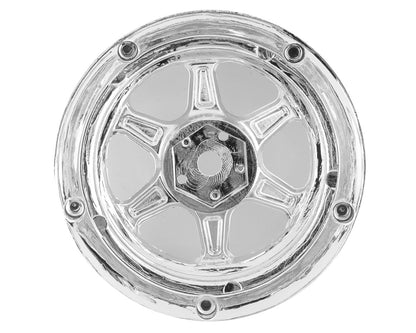 DS Racing Drift Element 6 Spoke Drift Wheels (Triple Chrome w/Gold Rivets) (2)