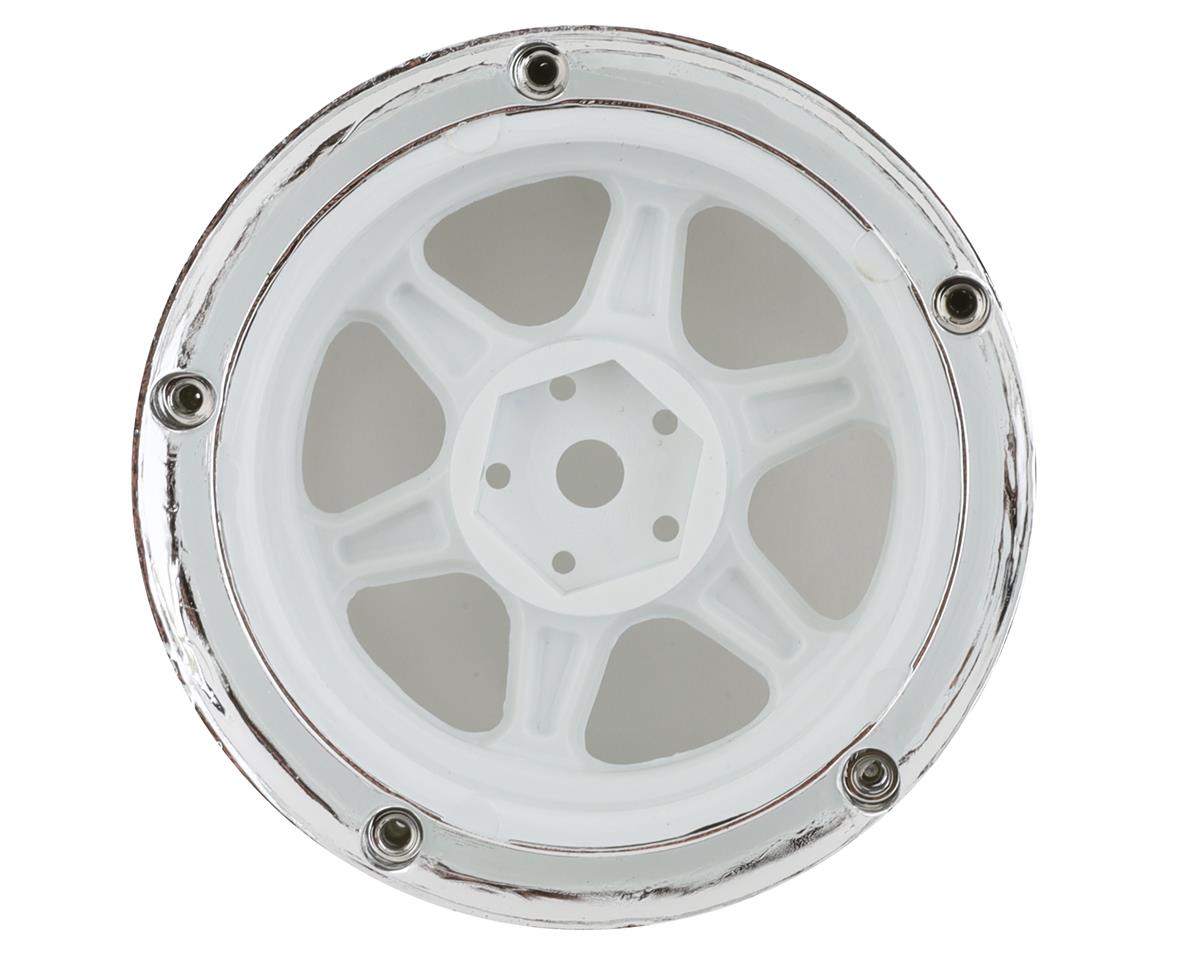 DS Racing Drift Element 6 Spoke Drift Wheels (White & Chrome) (2)