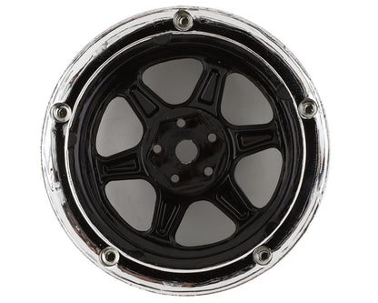 DS Racing Drift Element 6 Spoke Drift Wheels (Black & Chrome) (2)