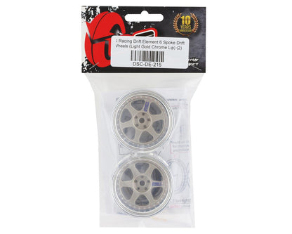 DS Racing Drift Element 6 Spoke Drift Wheels (Gold & Chrome) (2)