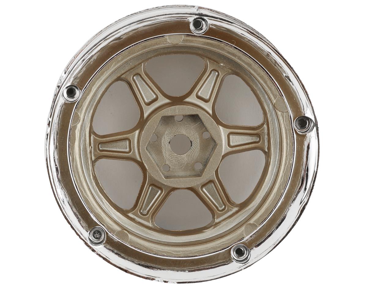 DS Racing Drift Element 6 Spoke Drift Wheels (Gold & Chrome w/Gold Rivets) (2)