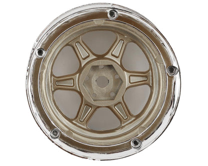 DS Racing Drift Element 6 Spoke Drift Wheels (Gold & Chrome w/Gold Rivets) (2)
