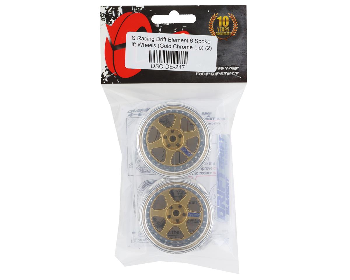 DS Racing Drift Element 6 Spoke Drift Wheels (Gold & Chrome) (2)