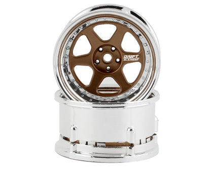 DS Racing Drift Element 6 Spoke Drift Wheels (Bronze & Chrome) (2)