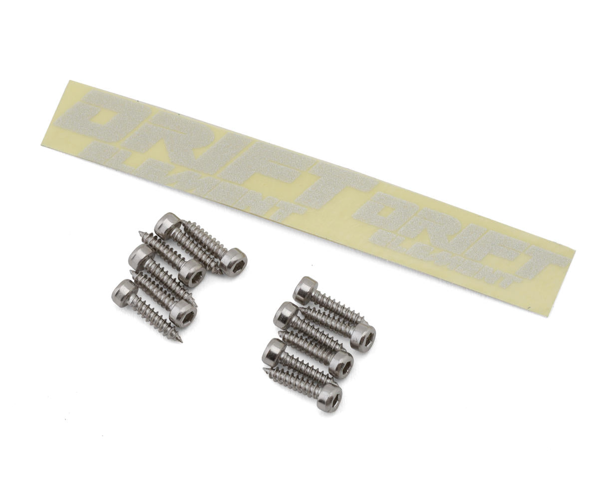DS Racing Drift Element 6 Spoke Drift Wheels (Flu Green/Chrome Lip & Rivets)