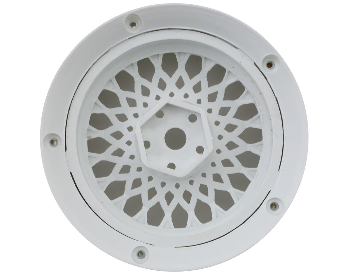 DS Racing Drift Element Mesh Drift Wheels (Triple White) (2) (Adjustable Offset)