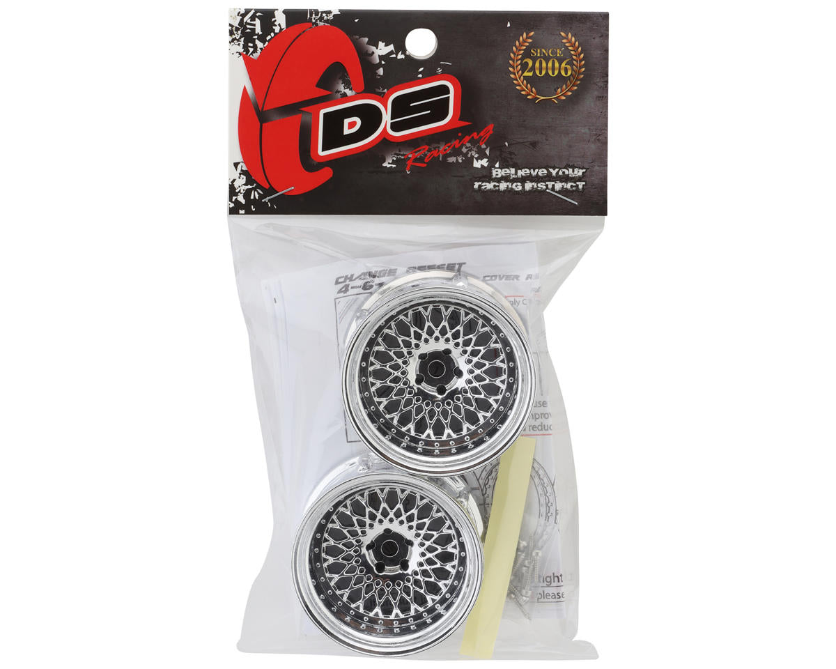DS Racing Element Mesh 1/10 Drift Wheels (Tri Chrome) (2)
