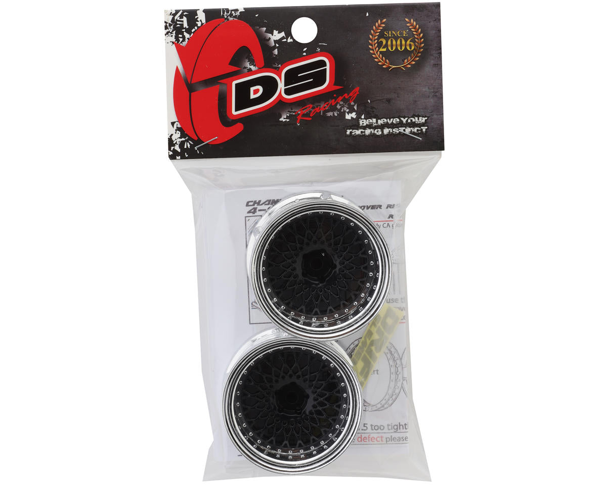 DS Racing Element Mesh 1/10 Drift Wheels (Black w/Chrome Lip) (2)