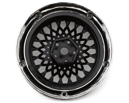 DS Racing Element Mesh 1/10 Drift Wheels (Black w/Chrome Lip & Gold Rivets)