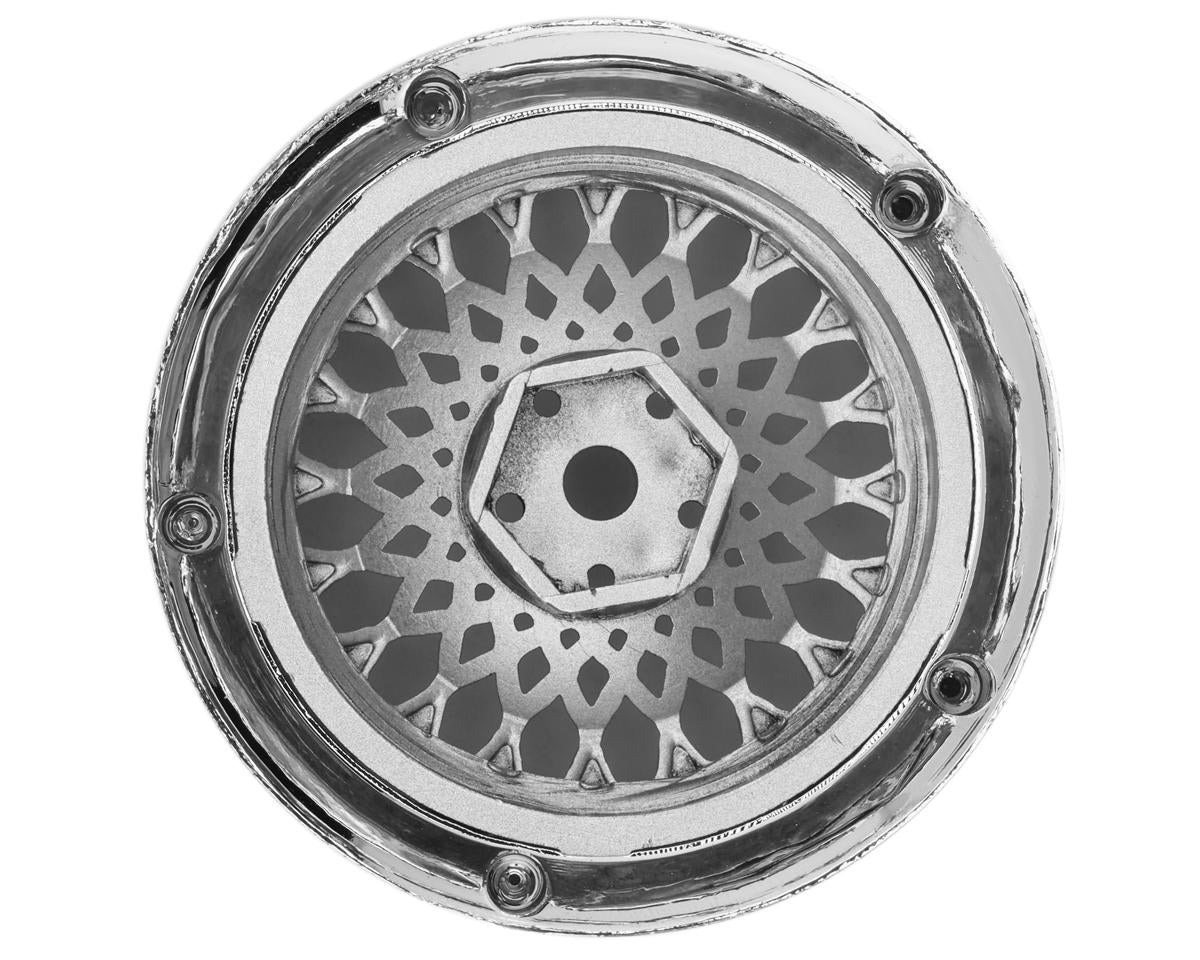 DS Racing Element Mesh 1/10 Drift Wheels (Silver w/Chrome Lip)