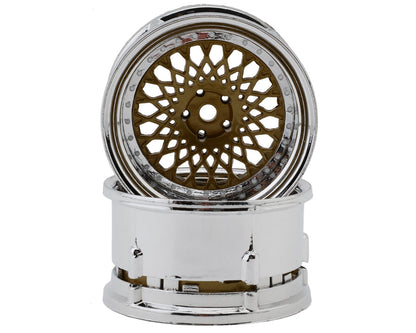 DS Racing Element Mesh 1/10 Drift Wheels (Bronze w/Chrome Lip)