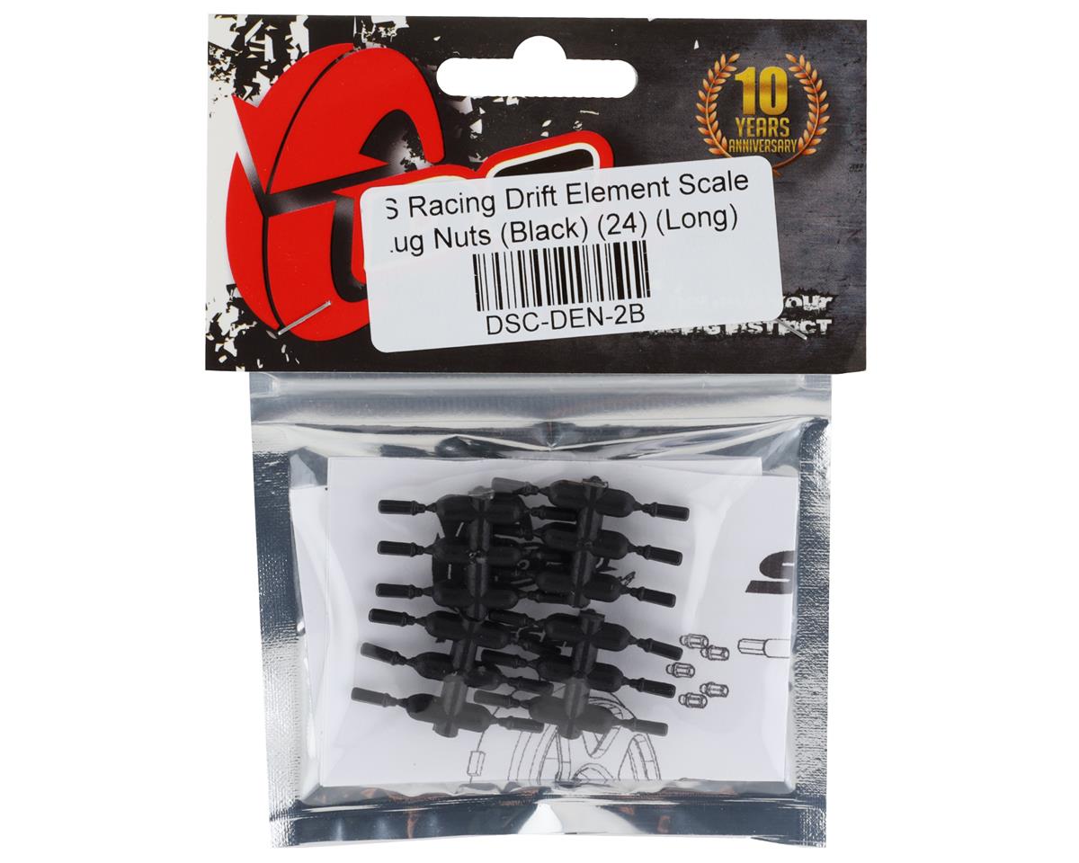DS Racing Drift Element Scale Lug Nuts (Black) (24) (Long)