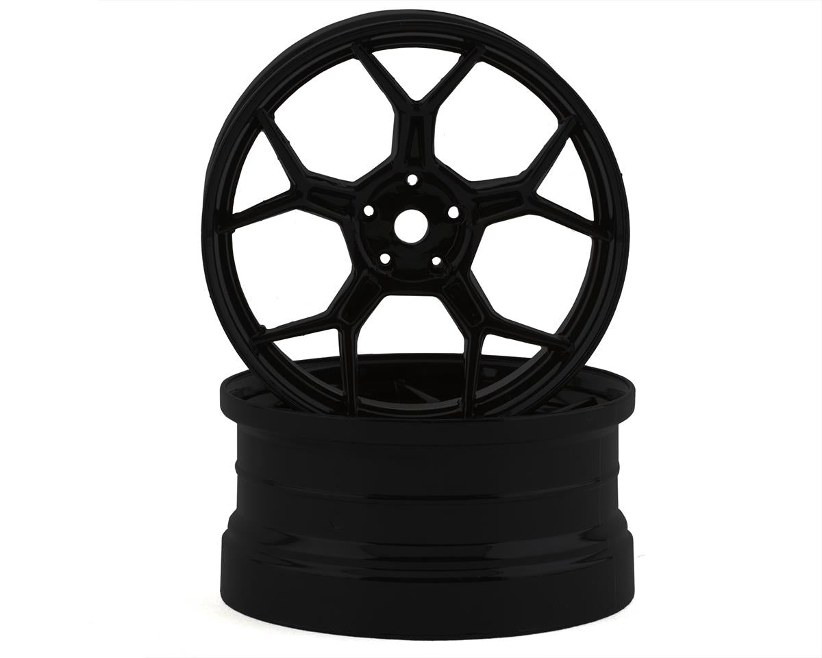 DS Racing Feathery Split Spoke Drift Wheels (Matte Black) (2) (6mm Offset)