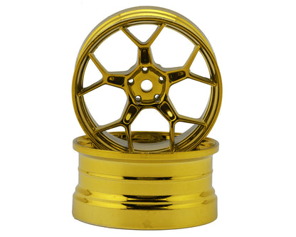 DS Racing Feathery Split Spoke Drift Wheels (Gold Hi Gloss) (2) (6mm Offset)