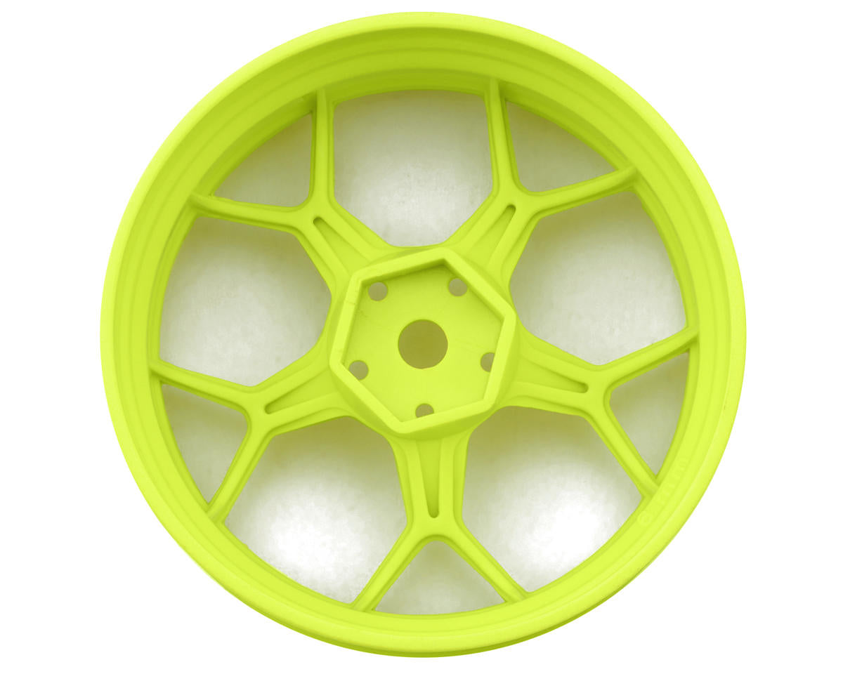 DS Racing Feathery Split Spoke Drift Wheels (Flu Lime) (2) (6mm Offset)