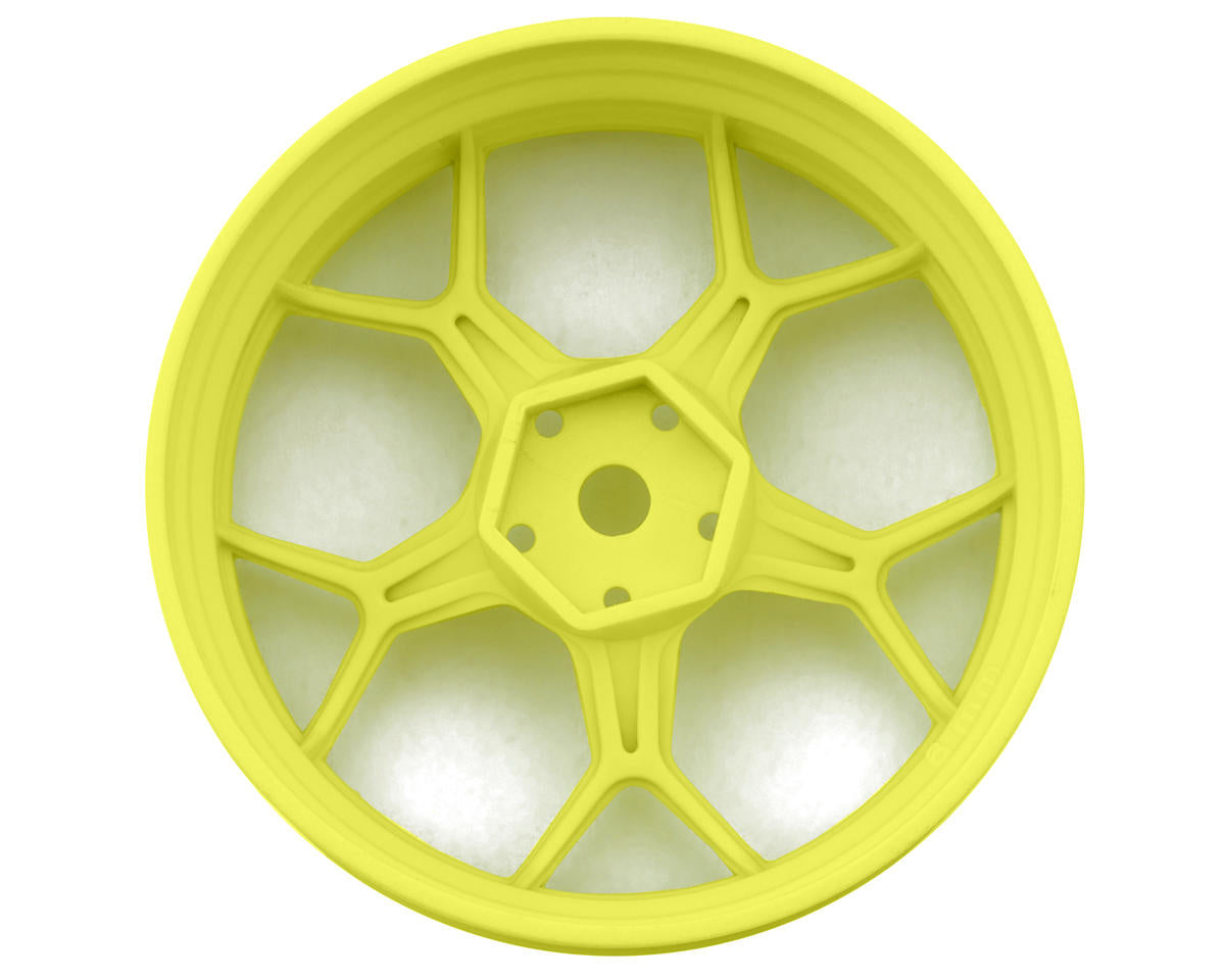 DS Racing Feathery Split Spoke Drift Wheels (Flu Yellow) (2) (6mm Offset)
