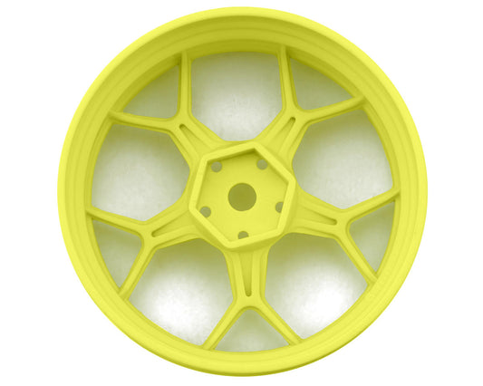 DS Racing Feathery Split Spoke Drift Wheels (Flu Yellow) (2) (6mm Offset)