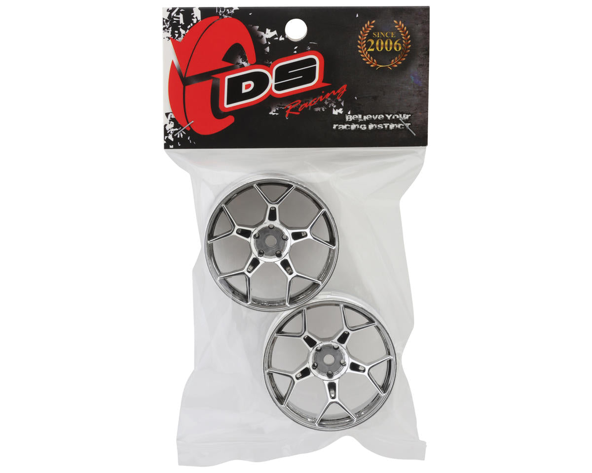 DS Racing Feathery Split Spoke Drift Wheels (Chrome) (2) (8mm Offset)