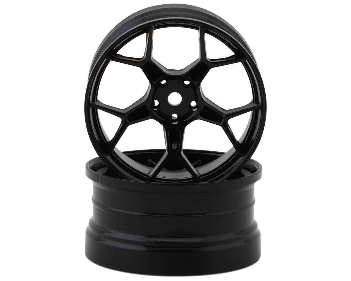 DS Racing Feathery Split Spoke Drift Rim (Black Hi Gloss) (2) (8mm Offset)